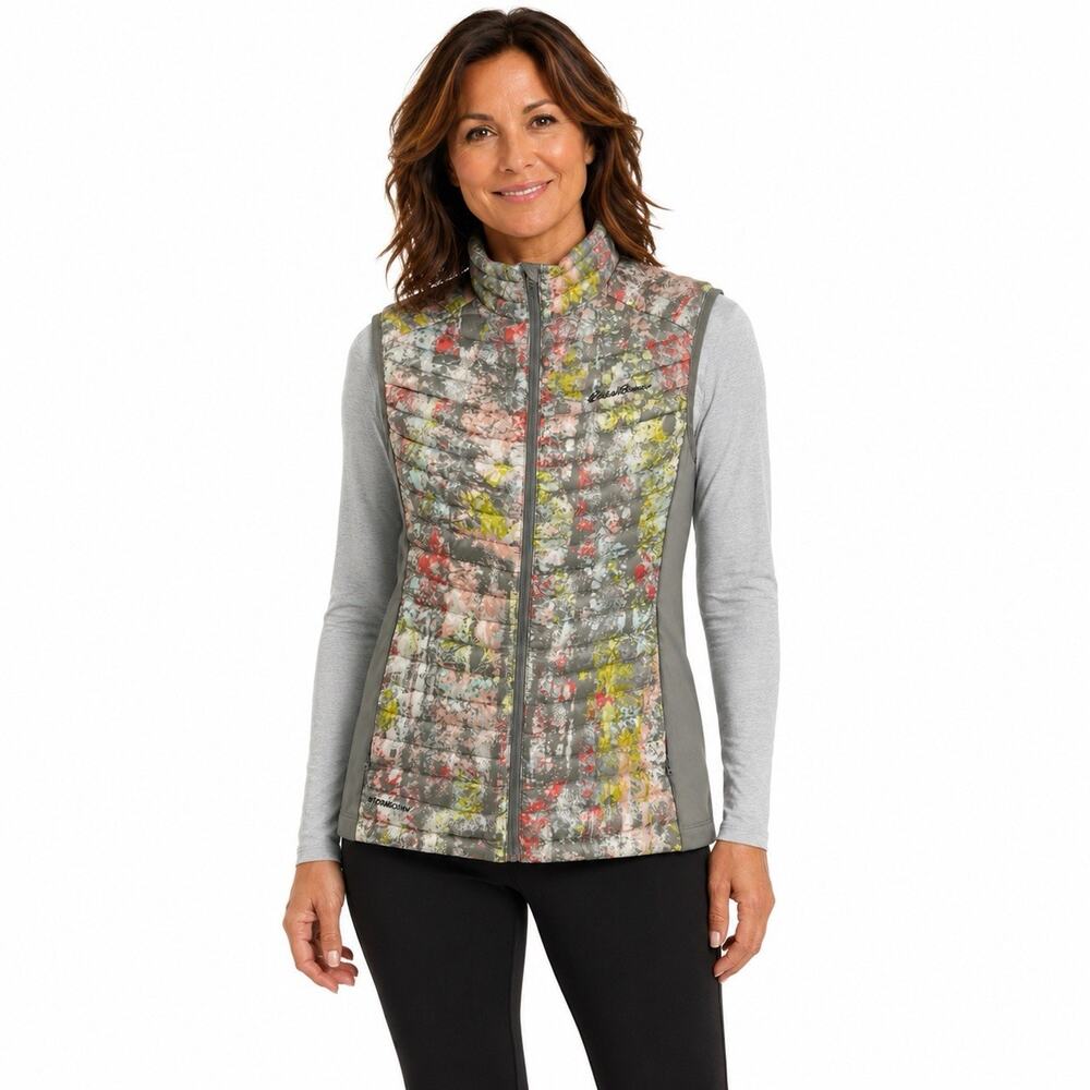 Eddie Bauer Womens Goose Down Puffer Vest Size XS Colorful Taupe Stormdown 800